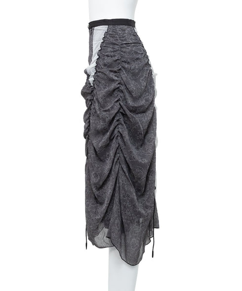 Drape Gather Lace Skirt